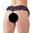 Cottelli - Open Pearl Ruffle Thong (Black)