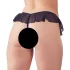 Cottelli - Open Pearl Ruffle Thong (Black) - L