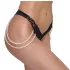 Cottelli - Luxury Embroidered Pearl Thong (Black)