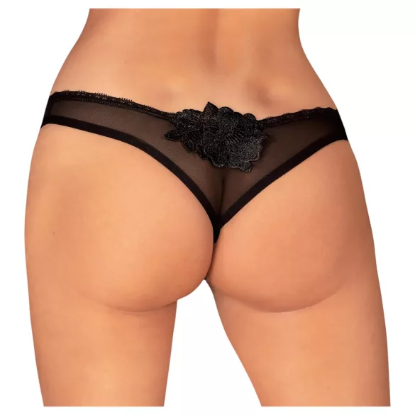 Obsessive Latinesa - Open Thong (Black) - XL/XXL