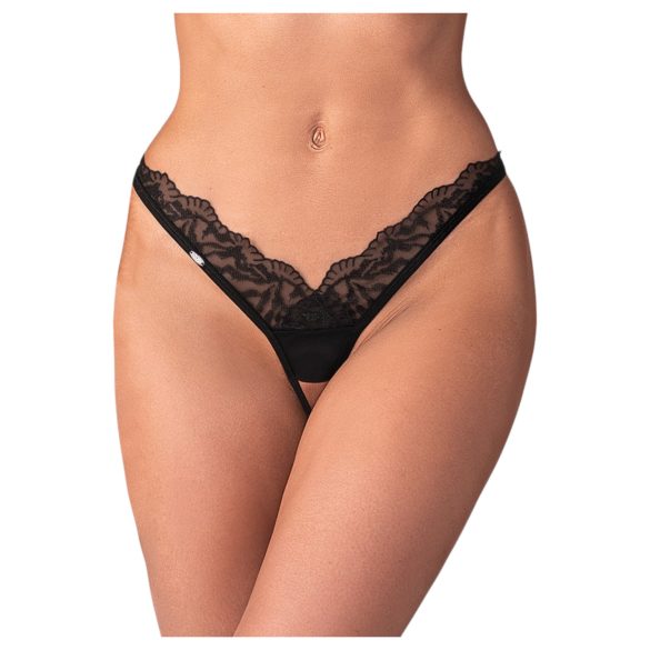 Obsessive - Sheer Lace Thong (Black)