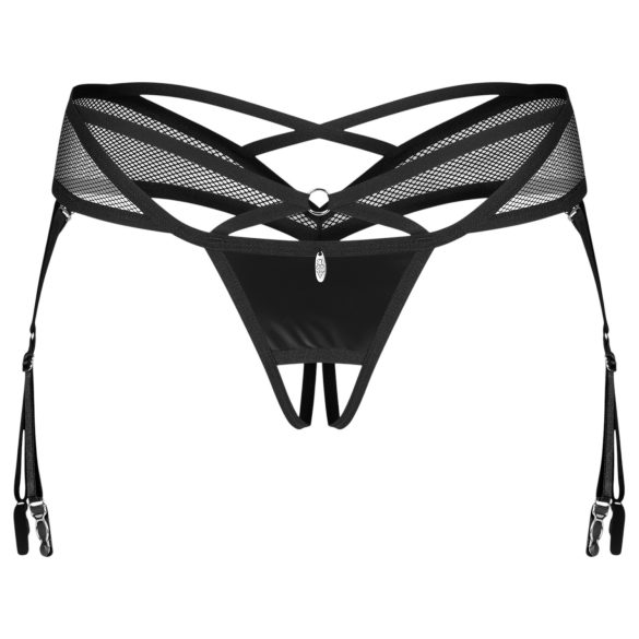 Obsessive Dominna - Strappy Garter Belt (Black) - L/XL