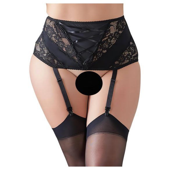 Cottelli Plus Size - Lace Corset Garter Belt (Black) - 2XL