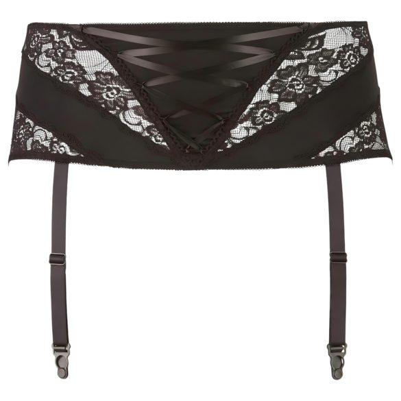 Cottelli Plus Size - Lace Corset Garter Belt (Black) - 3XL