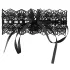 Cottelli - Pearl & Rhinestone Lace Choker (Black)