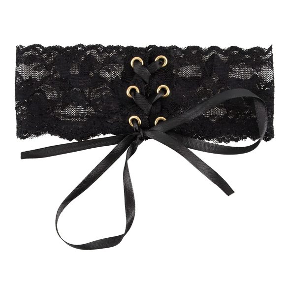 Cottelli - Wide Lace Choker with Lacing (Black)