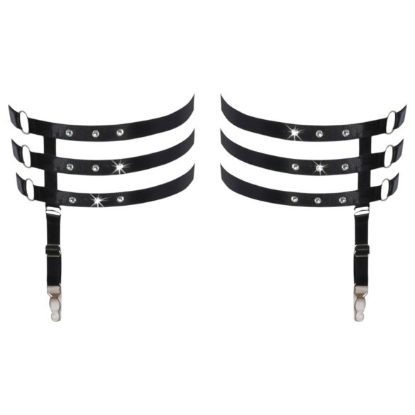 Cottelli - Leather-Look Thigh Garter (Black) - L/XL