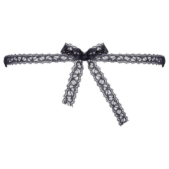 Cottelli - Elegant Embroidered Lace Mask (Black)