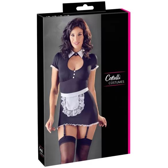 Cottelli - Garter Belt Maid Outfit (Black and White) - XL