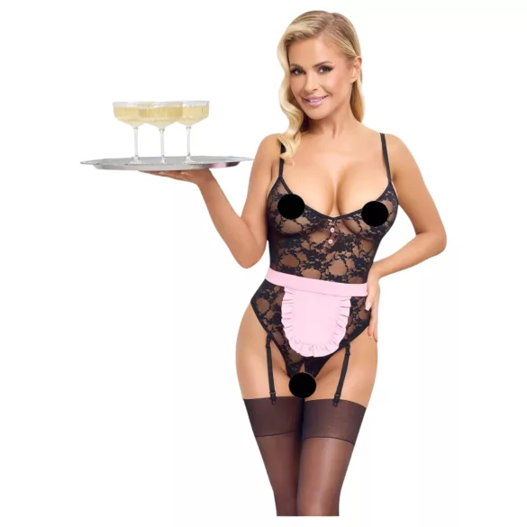 Cottelli - Sheer Maid Costume (Black-Pink) - L