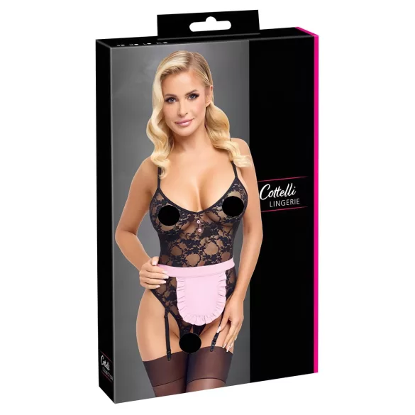 Cottelli - Sheer Maid Costume (Black-Pink) - L