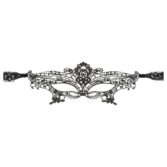 Cottelli - Embroidered Lace-Effect Eye Mask (Black)