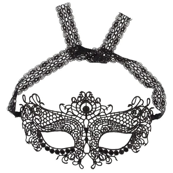 Cottelli - Embroidered Lace Effect Mask (Black)