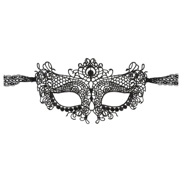Cottelli - Embroidered Lace Effect Mask (Black)