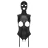Bad Kitty - Open-Front Body Suit & Mask (Black) - M