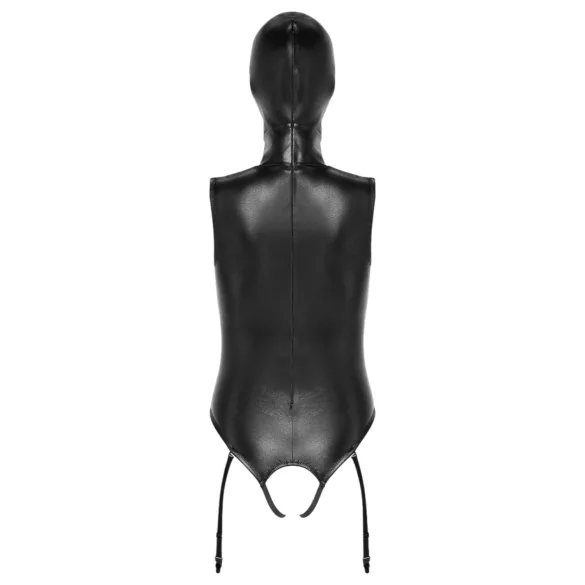 Bad Kitty - Open-Front Body Suit & Mask (Black) - XL
