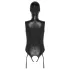 Bad Kitty - Open-Front Body Suit & Mask (Black) - XXL
