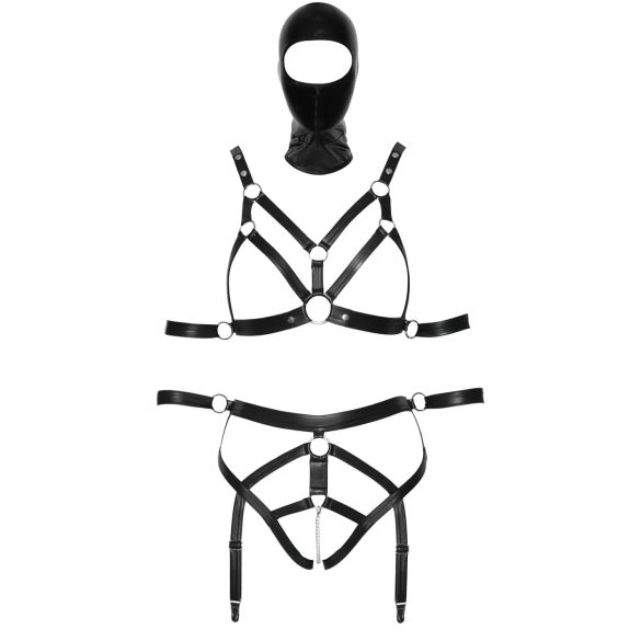 Bad Kitty - Body Harness Set and Mask (Black)