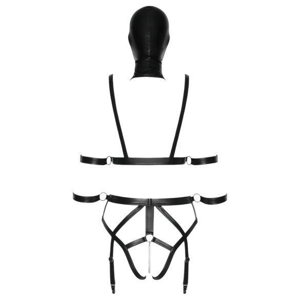 Bad Kitty - Body Harness Set and Mask (Black) - S