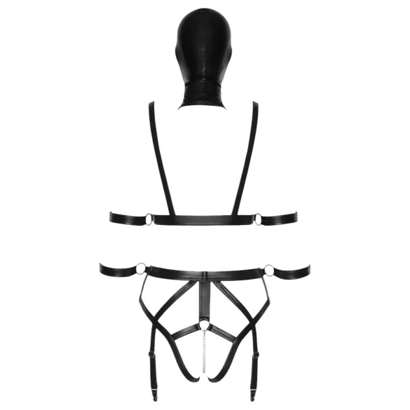 Bad Kitty - Body Harness Set and Mask (Black) - M