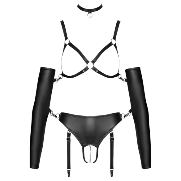 Bad Kitty - Bondage Body Harness Set (Black) - M