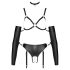 Bad Kitty - Bondage Body Harness Set (Black) - L