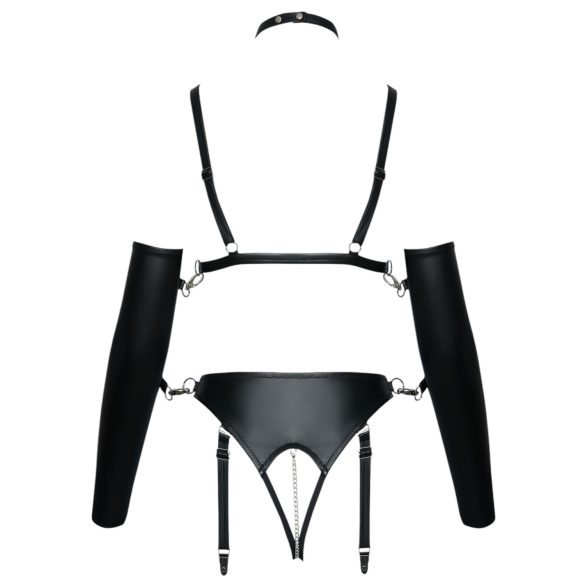 Bad Kitty - Bondage Body Harness Set (Black) - L