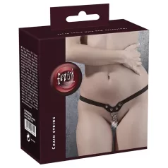 Fetish - black thong with studs and chains (S-L)