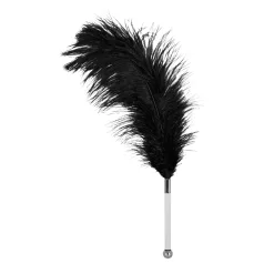   Bad Kitty - Short Ostrich Feather Tickler with Acrylic Handle (Black)