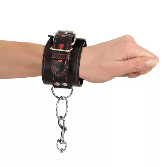 Bad Kitty - Heart-Shaped Handcuffs (Black)