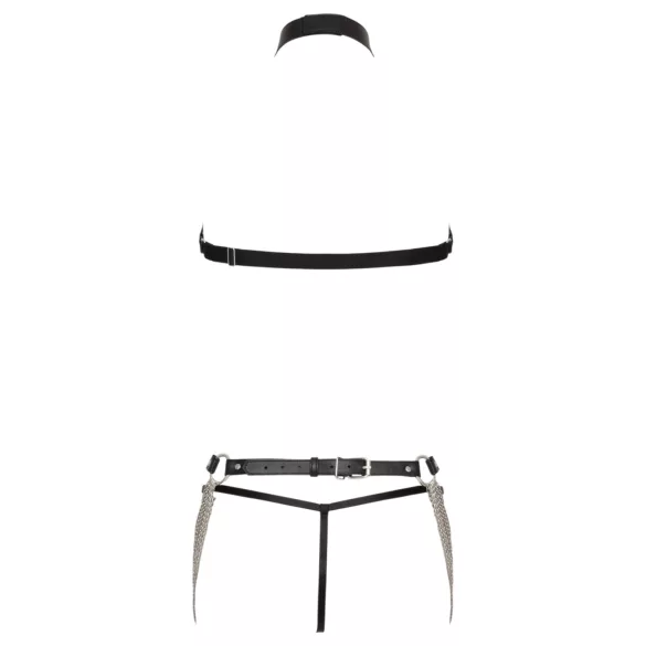 Bad Kitty - 3-piece black harness set with chest and hip straps (S-L)