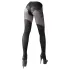 Cottelli - Patterned Open-Front Stockings (Black) - 2/S