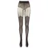 Cottelli - Patterned Open-Front Stockings (Black) - 2/S