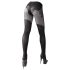 Cottelli - Patterned Open-Front Stockings (Black) - 3/M