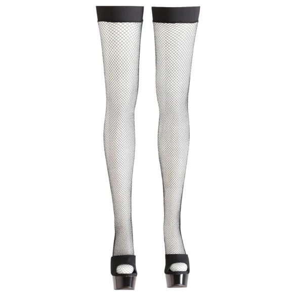 Cottelli - Black Fishnet Thigh-High Stockings - M