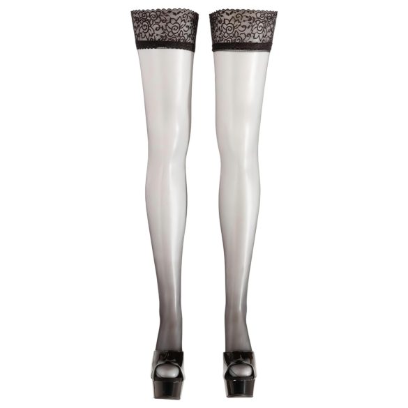 Cottelli - Satin Thigh Highs (Black)  - 5/XL