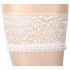 Cottelli - Satin Thigh-Highs (White) - 3/M-L