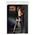 Cottelli - Black Thigh-Highs with Lily Pattern and Stripes