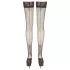 Cottelli - Black Thigh-Highs with Lily Pattern and Stripes - 3