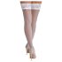 Cottelli - Lacy Floral Thigh-Highs (White) - 3/M-L