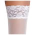 Cottelli - Lacy Floral Thigh-Highs (White) - 3/M-L