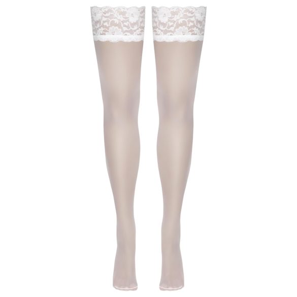 Cottelli - Lacy Floral Thigh-Highs (White) - 4/L