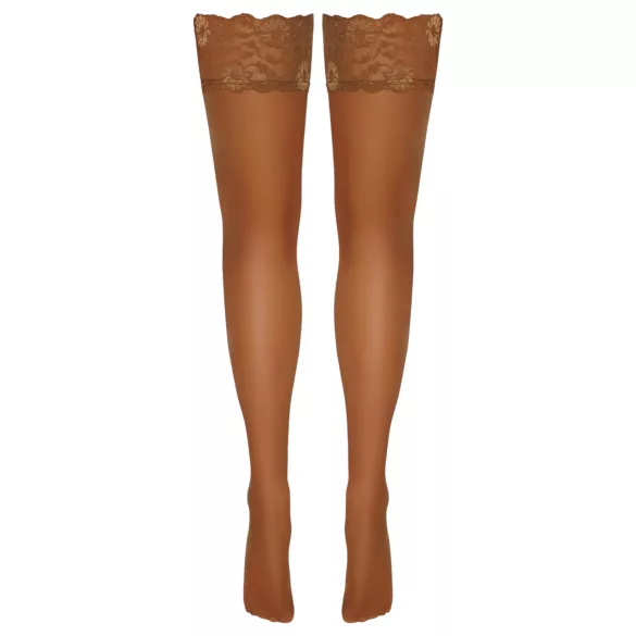 Cottelli - Lace & Floral Thigh-High Stockings (Nude)