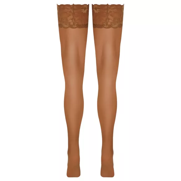 Cottelli - Lace & Floral Thigh-High Stockings (Nude)