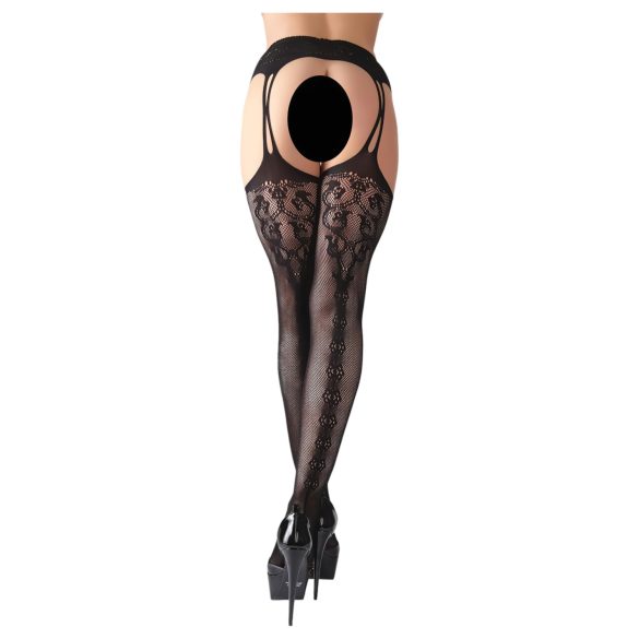 Cottelli - Patterned Fishnet Stockings (Black)