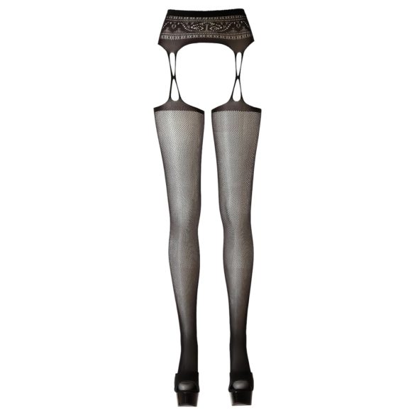 Cottelli - Patterned Fishnet Stockings (Black)