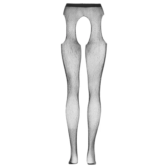 Cottelli Legwear - open, shiny black stockings (S-L)