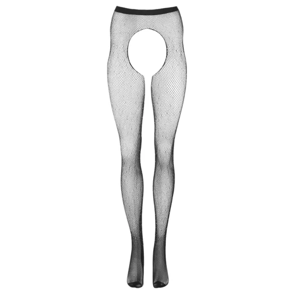 Cottelli Legwear - open, shiny black stockings (S-L)