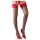 Cottelli - Black Stockings with Red Lace Trim
