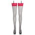 Cottelli - Black Stockings with Red Lace Trim